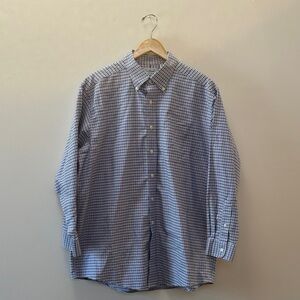 L.L. Bean Blue and White Checked Button-Down Shirt